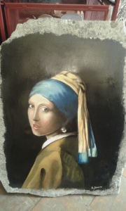 riproduzione de "La Dama con l'Orecchino di Perla" di J. Vermeer